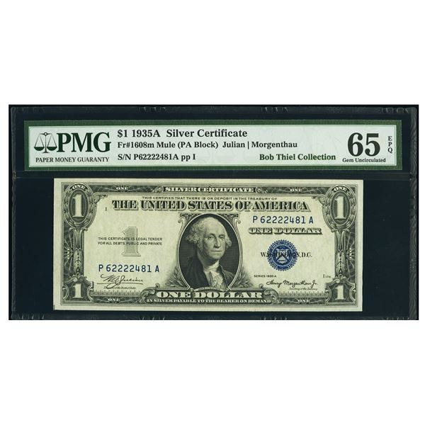 1935A $1 Mule Silver Certificate PMG 65EPQ