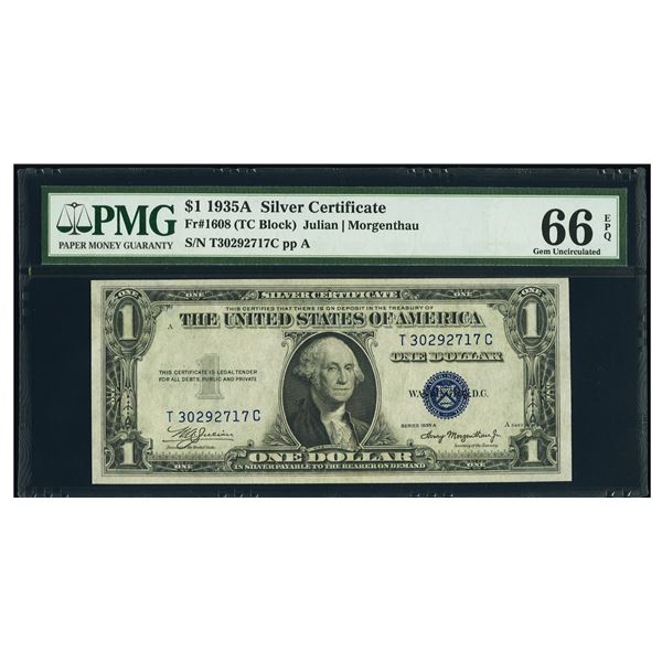 1935A $1 Silver Certificate PMG 66EPQ