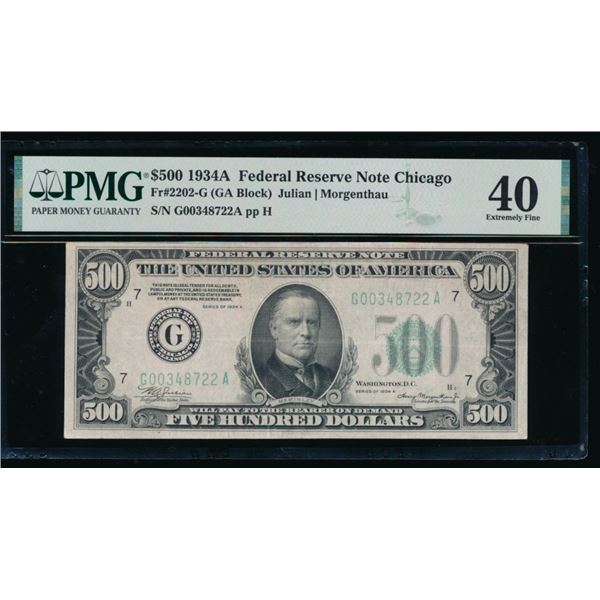 1934A $500 Chicago FRN PMG 40