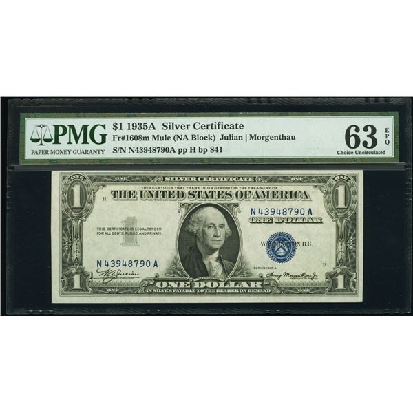 1935A $1 Mule Silver Certificate PMG 63EPQ