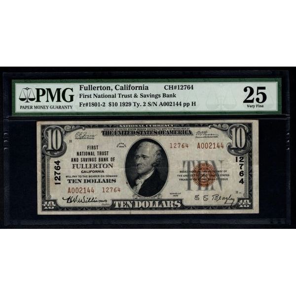 1929 $20 Fullerton National Bank Note PMG 25
