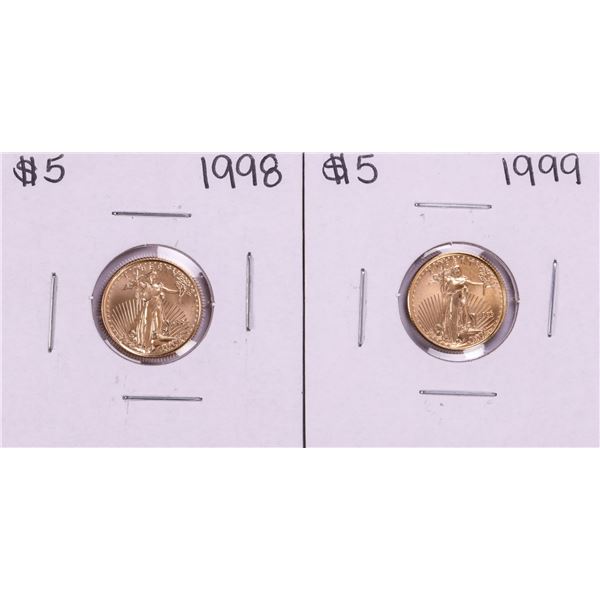 Lot of 1998-1999 $5 American Gold Eagle Coins