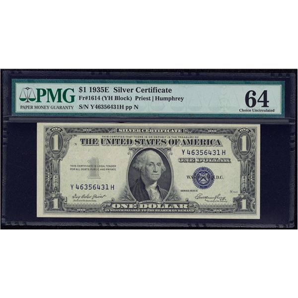 1935E $1 Silver Certificate PMG 64