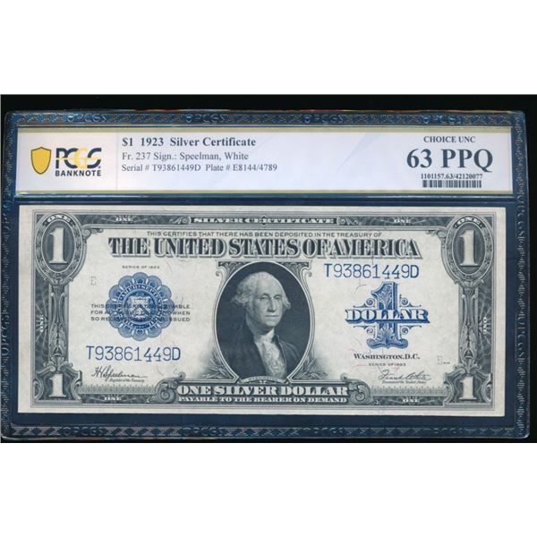 1923 $1 Silver Certificate PCGS 63PPQ