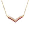 Image 1 : Plated 18KT Yellow Gold 0.61ctw Ruby and Diamond Pendant with Chain