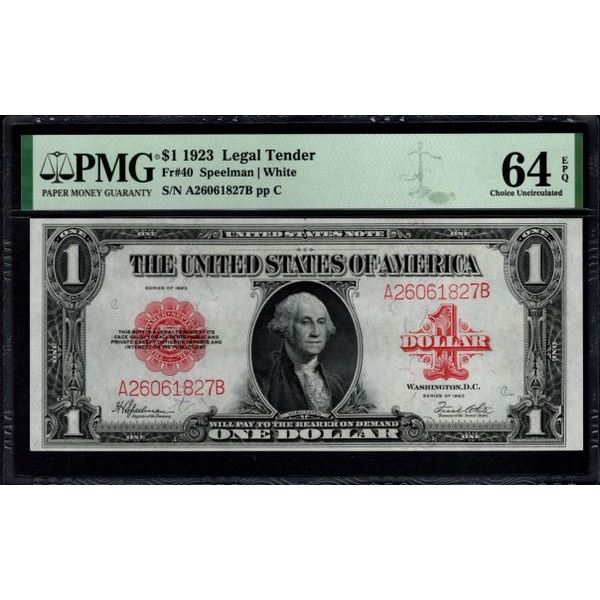 1923 $1 Legal Tender Note PMG 64EPQ