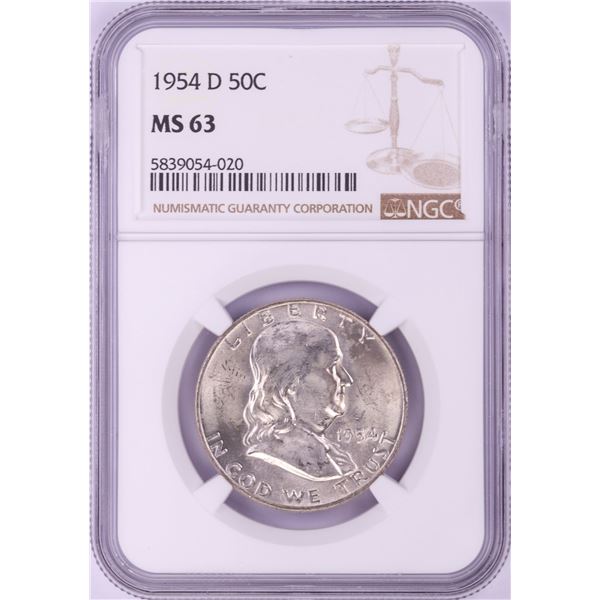 1954-D Franklin Half Dollar Coin NGC MS63