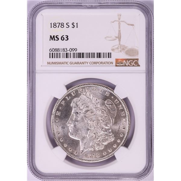 1878-S $1 Morgan Silver Dollar Coin NGC MS63