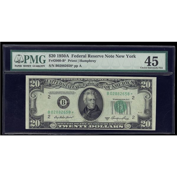 1950A $20 STAR New York FRN PMG 45