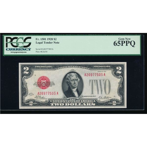 1928 $2 Legal Tender Note PCGS 65PPQ