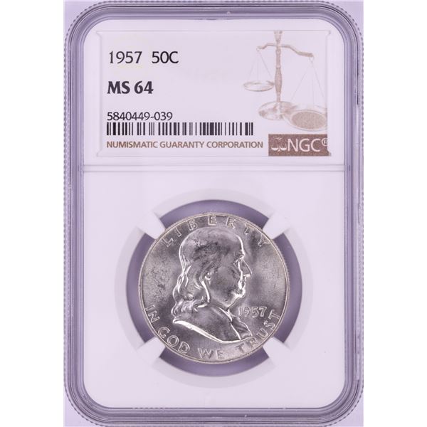 1957 Franklin Half Dollar Coin NGC MS64