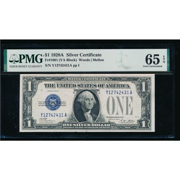 1928A $1 Silver Certificate PMG 65EPQ