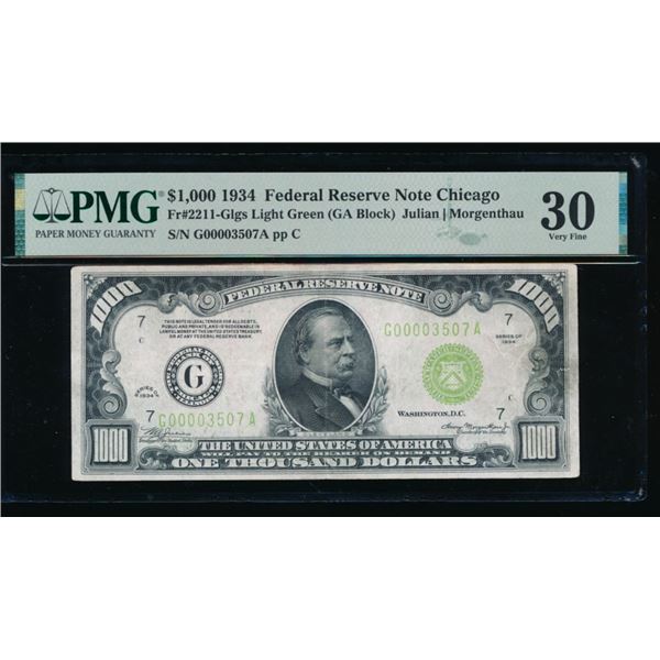 1934 $1000 Chicago FRN PMG 30