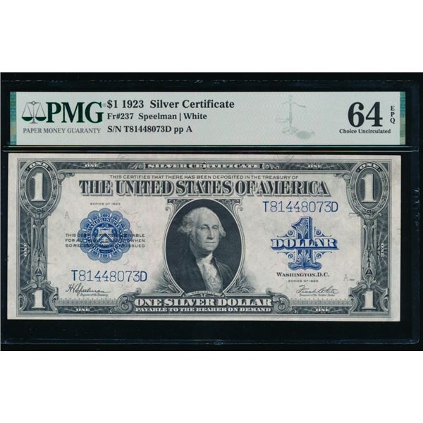 1923 $1 Silver Certificate PMG 64EPQ