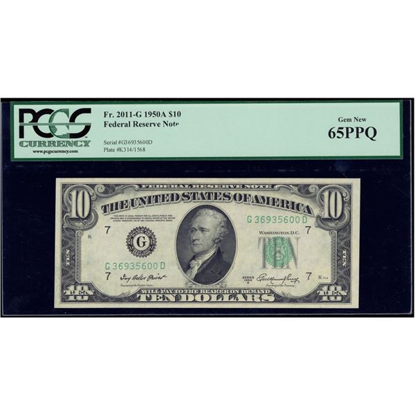 1950A $10 Atlanta FRN PCGS 65PPQ