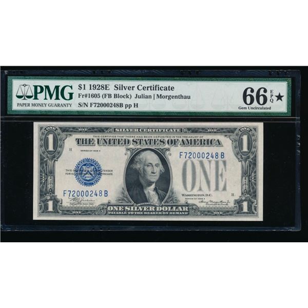 1928E $1 Silver Certificate PMG 66EPQ