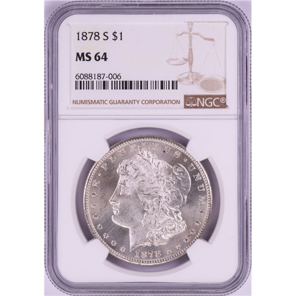 1878-S $1 Morgan Silver Dollar Coin NGC MS64