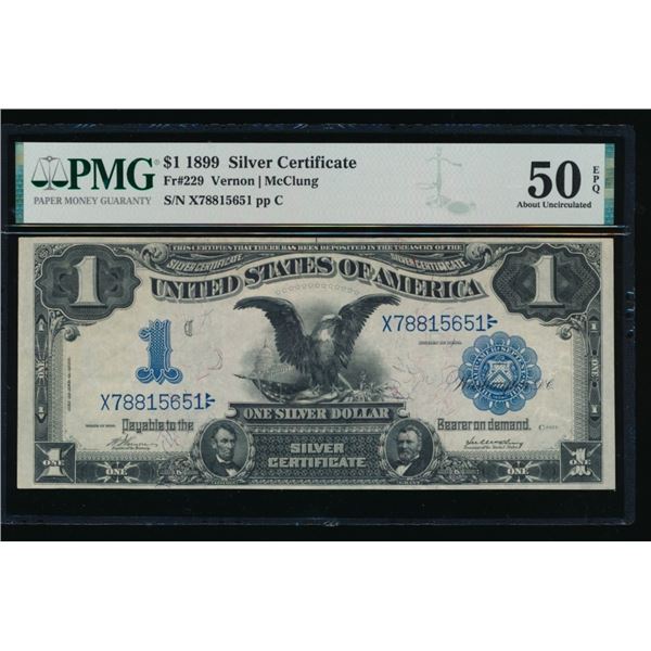 1899 $1 Black Eagle Silver Certificate PMG 50EPQ