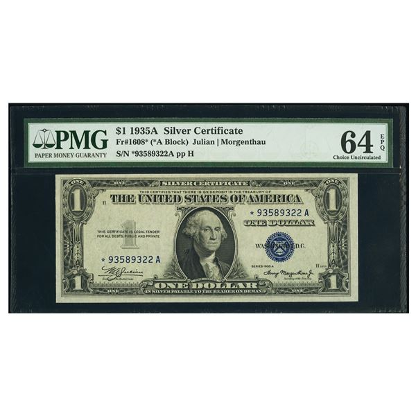 1935A $1 STAR Silver Certificate PMG 64EPQ