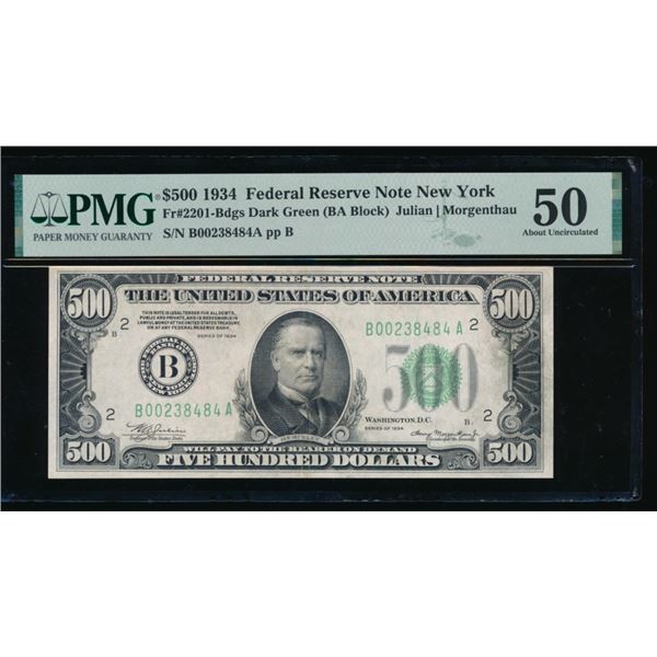 1934 $500 New York FRN PMG 50
