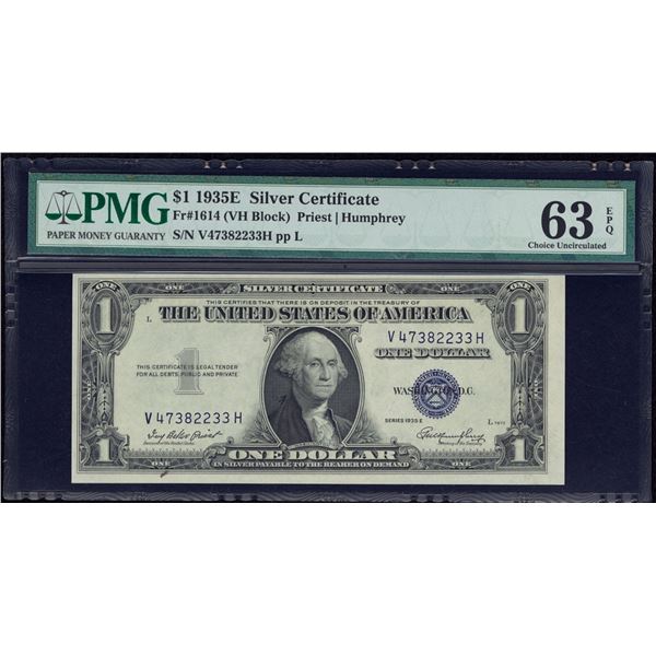 1935E $1 Silver Certificate PMG 63EPQ