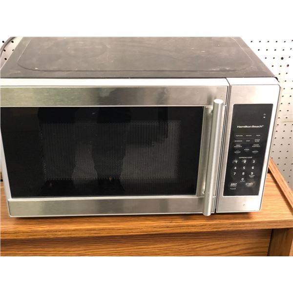 Hamilton Beach stainless steel front small microwave