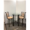 Image 2 : Three pc. bistro style glass top table w/ 2 matching chairs