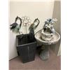 Image 2 : Bird bath/ decorative yard pcs. & large wicker plant