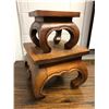 Image 2 : Two solid wood crafted plant stands