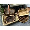 Image 2 : Group of 5 assorted planters w/ dry flower arrangements & group of 11 woven baskets