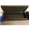 Image 2 : Brown leather upholstered bench seat w/ under seat storage