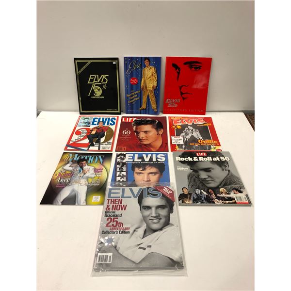 Group of 10 assorted Elvis Presley collector's magazines