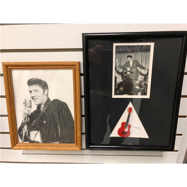 Pair of framed Elvis Presley black & white pictures - approx. 9in x 11in & approx. 11in x 14in