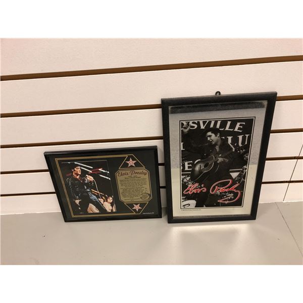 Two Elvis Presley framed collectible prints - approx. 12in x 9in & 8in x 10in