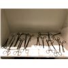 Image 1 : Shelf lot of vintage doctors equipment & instruments - approx. 18 vintage doctors assorted forceps &