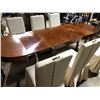 Image 2 : Antique mahogany 10 leg dining room table w/ 2 extension leaves & brass connectors - approx. 106in l