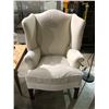 Image 2 : White upholstered wing back chair