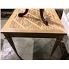 Image 2 : Square mahogany end table & single pedestal mahogany wine table