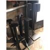 Image 2 : Pair of Poke Audio home audio speakers on stands & 4 speaker stands
