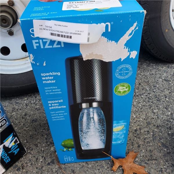 AS NEW SODASTREAM FIZZI SPARKING WATER MACHINE
