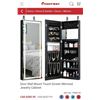 Image 1 : COSTWAY WALL MOUNT TOUCH SCREEN MIRRORED JEWELRY CABINET BLACK RETAIL $285.95