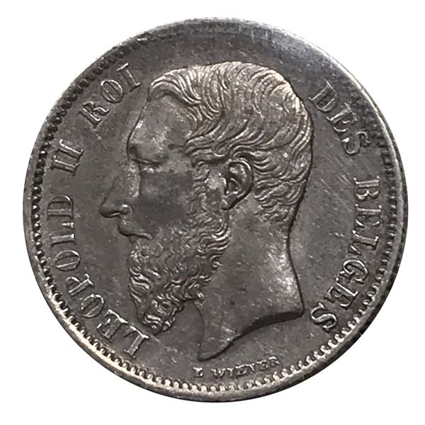 Belgium 50 Centimes 1886 - 8 over 6