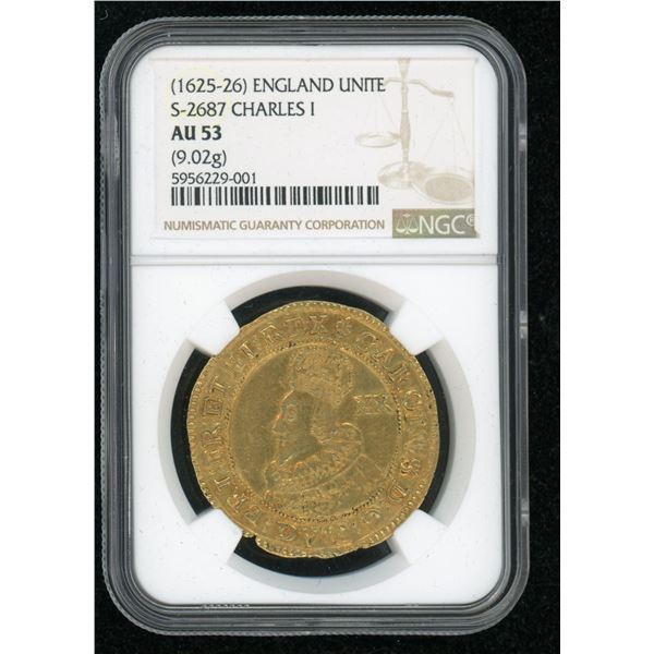 England Gold Unite of Charles I 1625-6