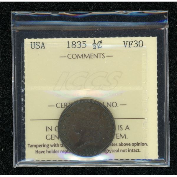United States Half Cent 1835