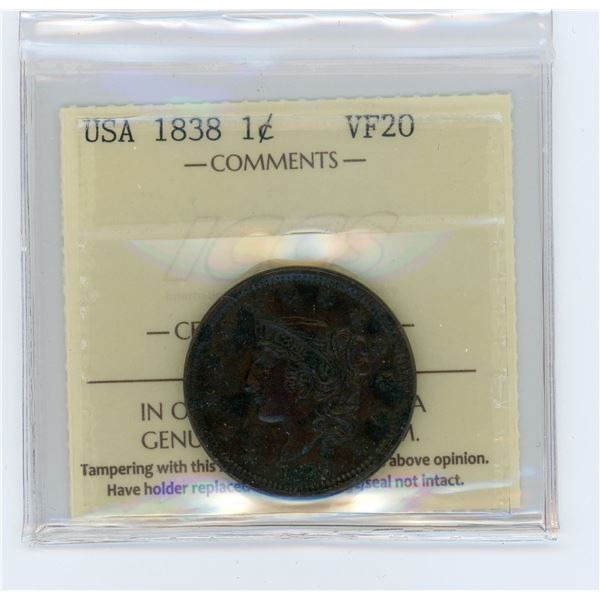 United States One Cent 1838