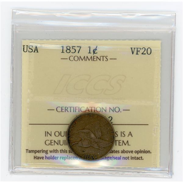 United States One Cent 1857 - Flying Eagle