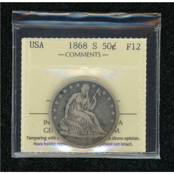 United States Fifty Cents 1868S - Liberty Seated