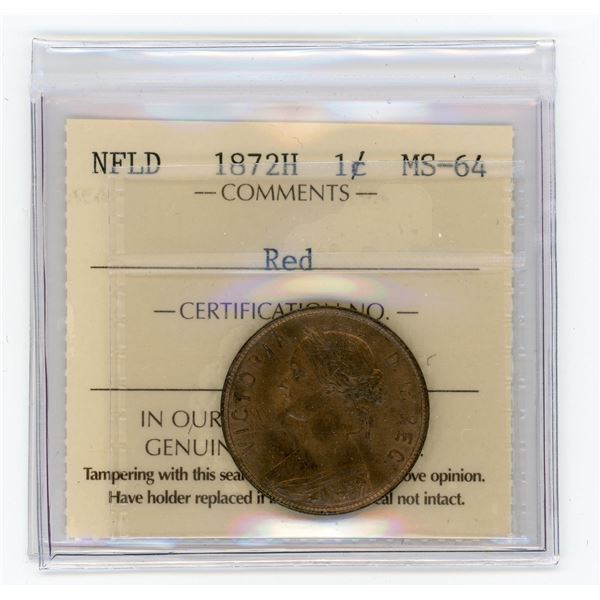 Newfoundland 1872H One Cent