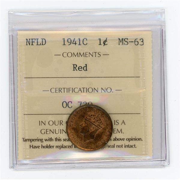 Newfoundland 1941C One Cent