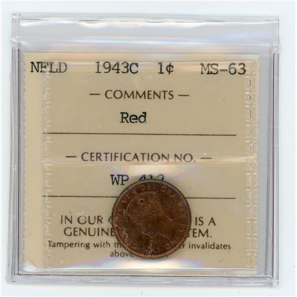Newfoundland 1943C One Cent
